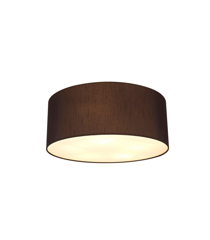 Baymont White 5 Light E27 Universal Flush Ceiling Fixture With 50cm x 20cm Faux Silk Shade Black/White Laminate-1