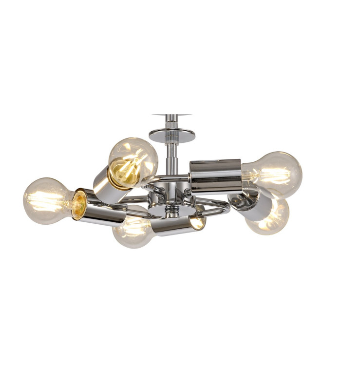 Baymont 28cm Polished Chrome 5 Light E27 Universal Drop Flush  Suitable For A Vast Selection Of Shades-9