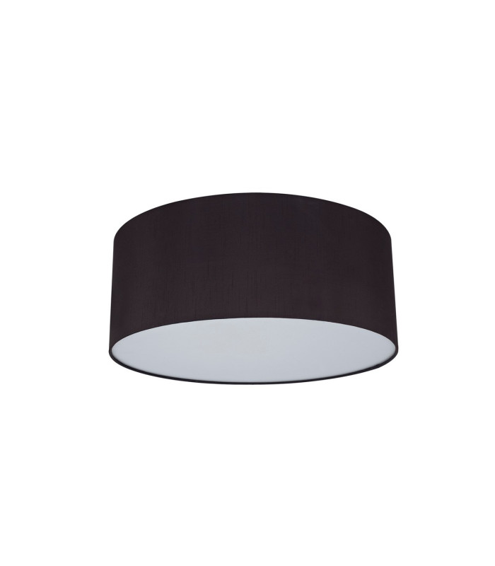 Baymont White 5 Light E27 Universal Flush Ceiling Fixture With 50cm x 20cm Faux Silk Shade Black/White Laminate-4