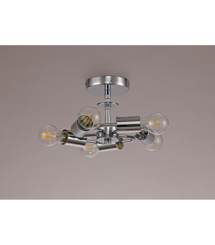 Baymont 28cm Polished Chrome 5 Light E27 Universal Drop Flush  Suitable For A Vast Selection Of Shades-10