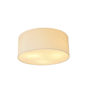 Baymont White 5 Light E27 Universal Flush Ceiling Fixture With 50cm x 20cm Faux Silk Shade Ivory Pearl/White Laminate-1
