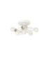 Baymont White 5 Light E27 Universal Flush Ceiling Fixture With 50cm x 20cm Faux Silk Shade Grey/White Laminate-5