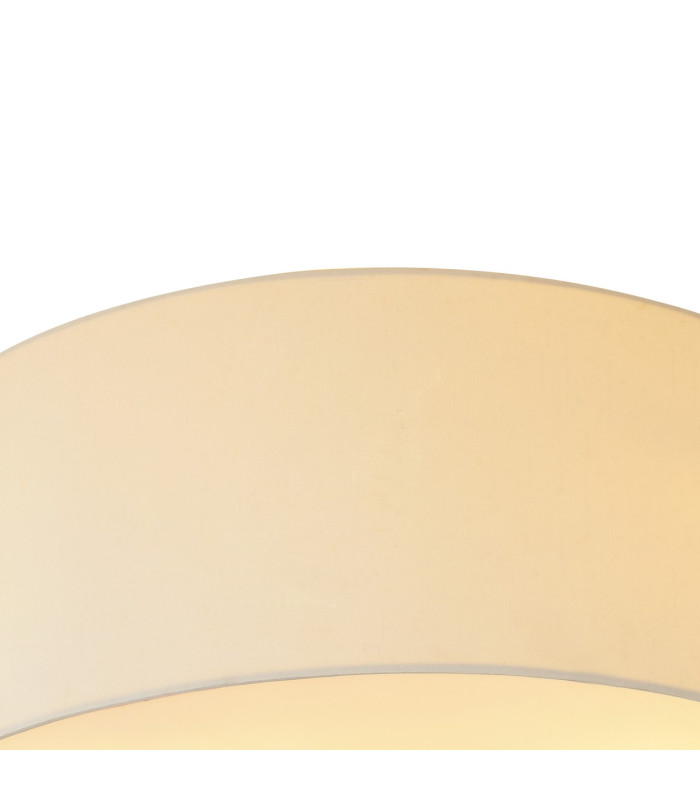Baymont White 5 Light E27 Universal Flush Ceiling Fixture With 50cm x 20cm Faux Silk Shade Ivory Pearl/White Laminate-5