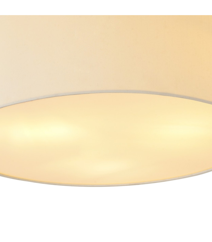 Baymont White 5 Light E27 Universal Flush Ceiling Fixture With 50cm x 20cm Faux Silk Shade Ivory Pearl/White Laminate-7