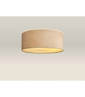 Baymont White 5 Light E27 Universal Flush Ceiling Fixture With 50cm x 20cm Dual Faux Silk Shade Nude Beige/Moonlight-2