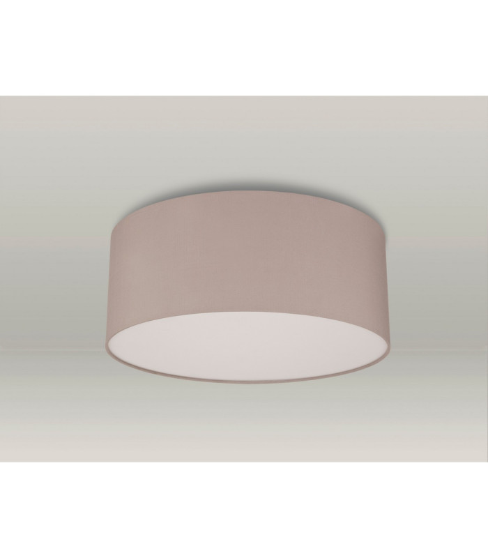 Baymont White 5 Light E27 Universal Flush Ceiling Fixture With 50cm x 20cm Faux Silk Shade Grey/White Laminate-12