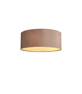 Baymont White 5 Light E27 Universal Flush Ceiling Fixture With 50cm x 20cm Dual Faux Silk Shade Taupe/Halo Gold-1
