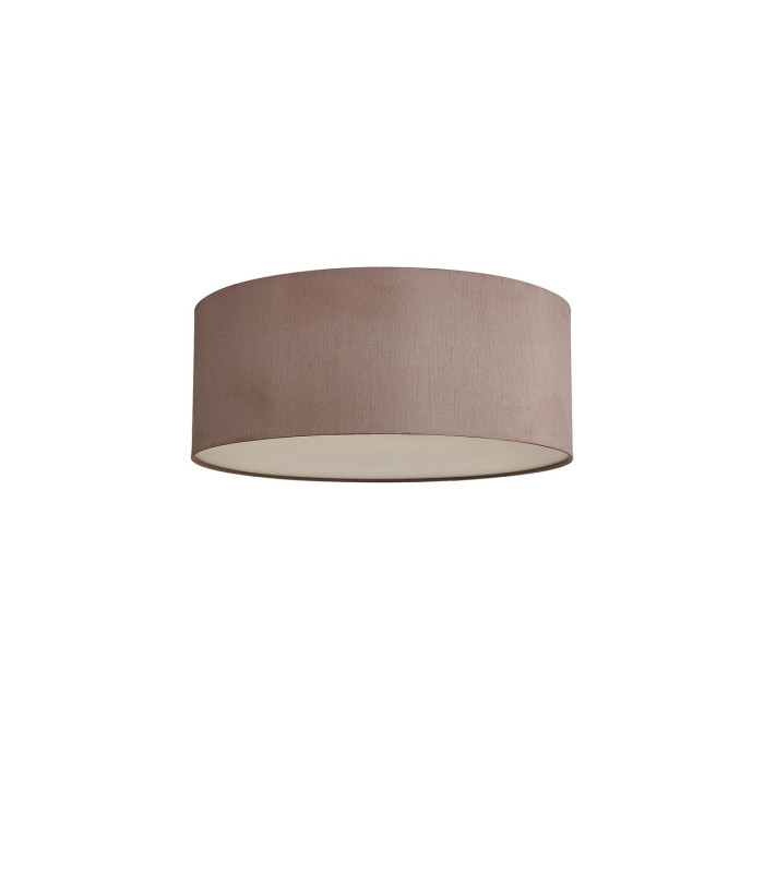 Baymont White 5 Light E27 Universal Flush Ceiling Fixture With 50cm x 20cm Dual Faux Silk Shade Taupe/Halo Gold-4