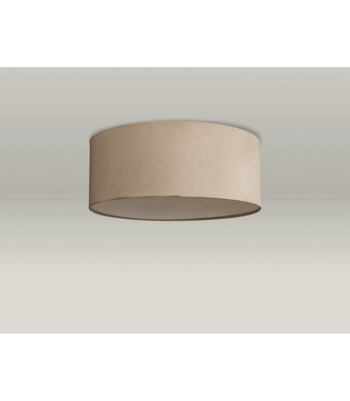 Baymont White 5 Light E27 Universal Flush Ceiling Fixture With 50cm x 20cm Dual Faux Silk Shade Nude Beige/Moonlight-12