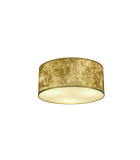 Baymont White 5 Light E27 Universal Flush Ceiling Fixture With 50cm x 20cm Gold Leaf With White Lining Shade-1