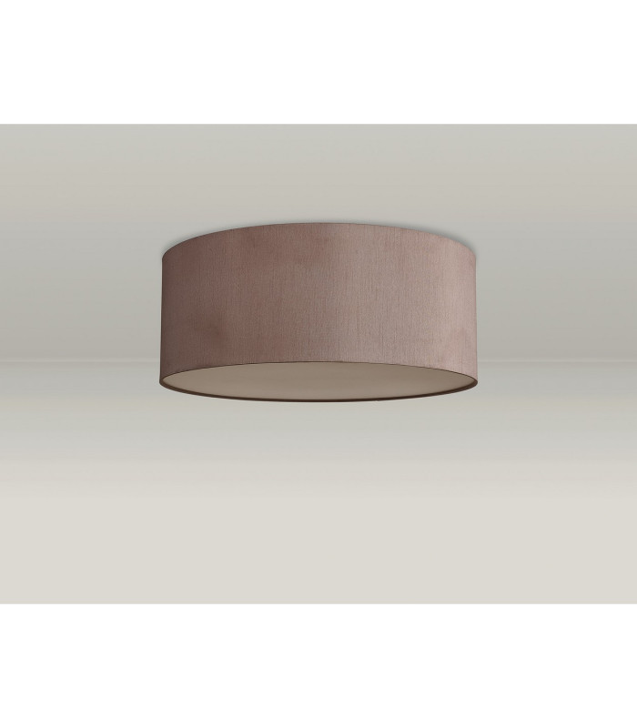 Baymont White 5 Light E27 Universal Flush Ceiling Fixture With 50cm x 20cm Dual Faux Silk Shade Taupe/Halo Gold-12