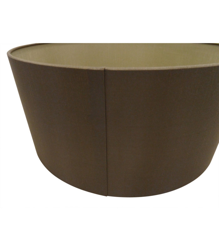 Baymont White 5 Light E27 Flush Ceiling Fixture With 50cm x 20cm Dual Faux Silk Shade Raw Cocoa/Grecian Bronze-9