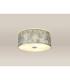 Baymont White 5 Light E27 Universal Flush Ceiling Fixture With 50cm x 20cm Silver Leaf With White Lining Shade-2