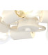 Baymont White 5 Light E27 Universal Flush Ceiling Fixture With 50cm x 20cm Gold Leaf With White Lining Shade-7