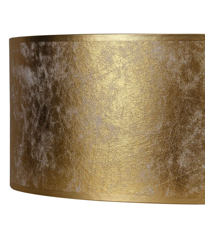 Baymont White 5 Light E27 Universal Flush Ceiling Fixture With 50cm x 20cm Gold Leaf With White Lining Shade-8