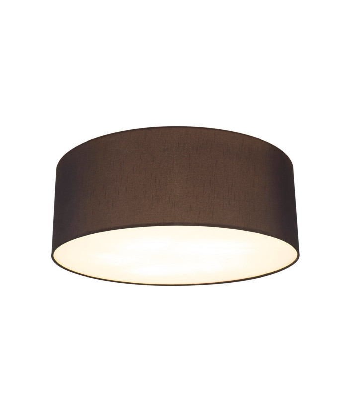 Baymont White 5 Light E27 Universal Flush Ceiling Fixture With 60cm x 22cm Faux Silk Shade Black/White Laminate-1