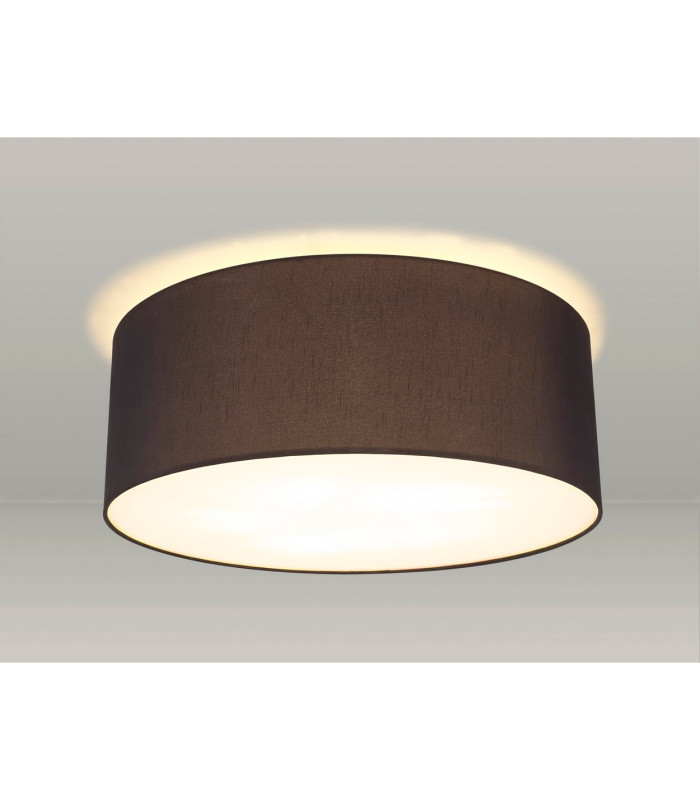 Baymont White 5 Light E27 Universal Flush Ceiling Fixture With 60cm x 22cm Faux Silk Shade Black/White Laminate-2