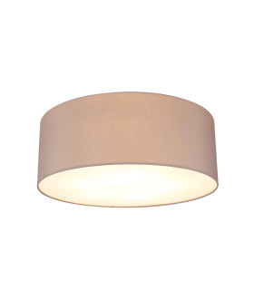 Baymont White 5 Light E27 Universal Flush Ceiling Fixture With 60cm x 22cm Faux Silk Shade Grey/White Laminate-1
