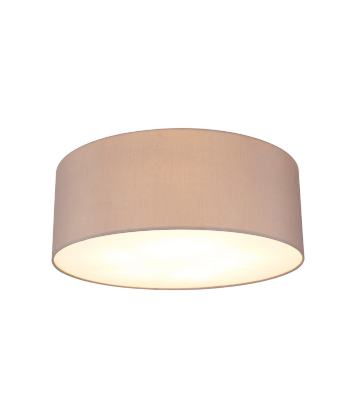 Baymont White 5 Light E27 Universal Flush Ceiling Fixture With 60cm x 22cm Faux Silk Shade Grey/White Laminate-1