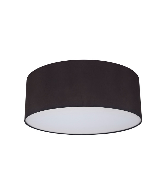Baymont White 5 Light E27 Universal Flush Ceiling Fixture With 60cm x 22cm Faux Silk Shade Black/White Laminate-4