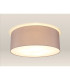 Baymont White 5 Light E27 Universal Flush Ceiling Fixture With 60cm x 22cm Faux Silk Shade Grey/White Laminate-2