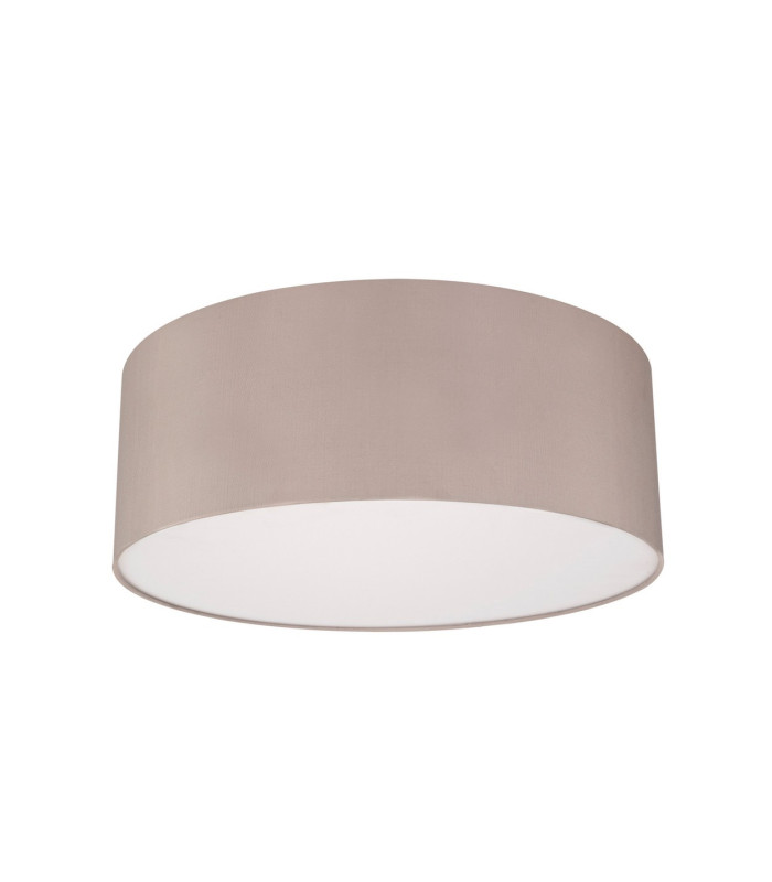 Baymont White 5 Light E27 Universal Flush Ceiling Fixture With 60cm x 22cm Faux Silk Shade Grey/White Laminate-4