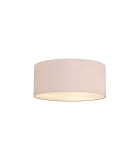 Baymont White 5 Light E27 Universal Flush Ceiling Fixture With 60cm x 22cm Dual Faux Silk Shade Nude Beige/Moonlight-1