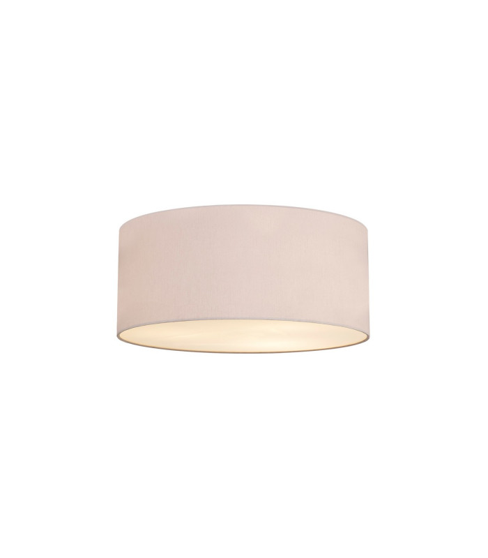 Baymont White 5 Light E27 Universal Flush Ceiling Fixture With 60cm x 22cm Dual Faux Silk Shade Nude Beige/Moonlight-1