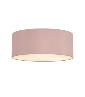 Baymont White 5 Light E27 Universal Flush Ceiling Fixture With 60cm x 22cm Dual Faux Silk Shade Taupe/Halo Gold-1