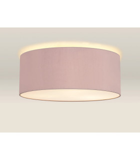 Baymont White 5 Light E27 Universal Flush Ceiling Fixture With 60cm x 22cm Dual Faux Silk Shade Taupe/Halo Gold-2