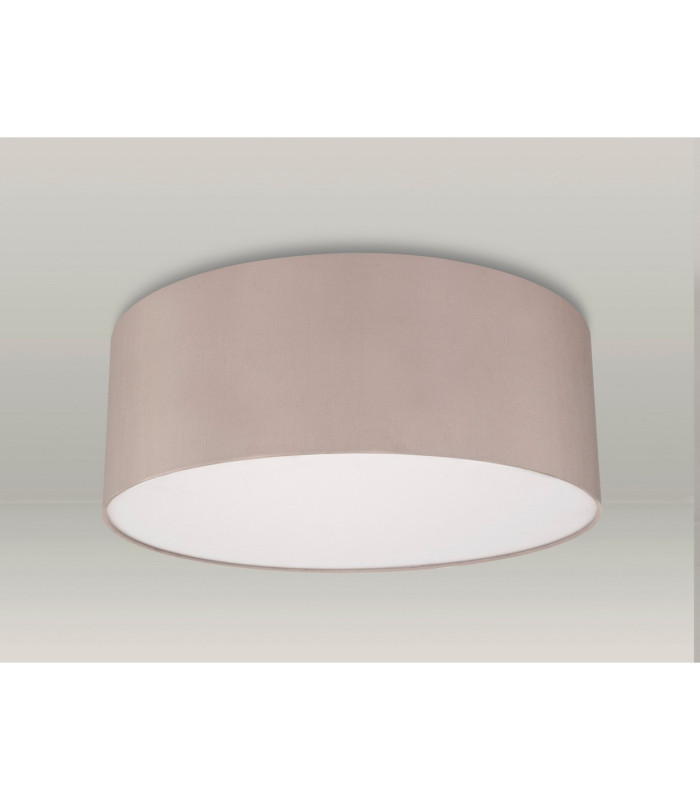 Baymont White 5 Light E27 Universal Flush Ceiling Fixture With 60cm x 22cm Faux Silk Shade Grey/White Laminate-12