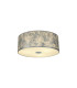 Baymont White 5 Light E27 Universal Flush Ceiling Fixture With 60cm x 22cm Silver Leaf With White Lining Shade-1