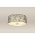 Baymont White 5 Light E27 Universal Flush Ceiling Fixture With 60cm x 22cm Silver Leaf With White Lining Shade-2