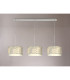 Baymont Polished Chrome 3 Light E27 Linear Pendant With 30cm x 17cm Silver Leaf Shade 2m-2