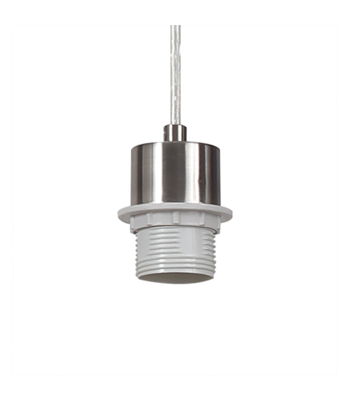 Baymont Polished Chrome 3 Light E27 Linear Pendant With 30cm x 17cm Silver Leaf Shade 2m-6