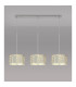 Baymont Polished Chrome 3 Light E27 Linear Pendant With 30cm x 17cm Silver Leaf Shade 2m-2