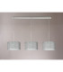 Baymont Polished Chrome 3 Light E27 Linear Pendant With 30cm x 17cm Silver Leaf Shade 2m-11