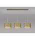 Baymont Antique Brass 3 Light E27 Linear Pendant With 30cm x 17cm Gold Leaf Shade 2m-11