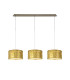Baymont Antique Brass 3 Light E27 Linear Pendant With 30cm x 17cm Gold Leaf Shade 2m-1