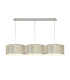 Baymont Polished Chrome 3 Light E27 Linear Pendant With 40cm x 18cm Silver Leaf Shade 2m-1