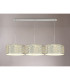 Baymont Polished Chrome 3 Light E27 Linear Pendant With 40cm x 18cm Silver Leaf Shade 2m-2