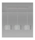 Baymont Polished Chrome 3 Light E27 Linear Pendant With 30cm x 17cm Silver Leaf Shade 2m-13