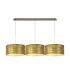 Baymont Antique Brass 3 Light E27 Linear Pendant With 40cm x 18cm Gold Leaf Shade 2m-1