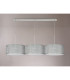 Baymont Polished Chrome 3 Light E27 Linear Pendant With 40cm x 18cm Silver Leaf Shade 2m-11