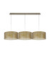 Baymont Antique Brass 3 Light E27 Linear Pendant With 40cm x 18cm Gold Leaf Shade 2m-4