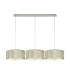 Baymont Polished Chrome 3 Light E27 Linear Pendant With 40cm x 18cm Silver Leaf Shade 2m-1