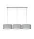 Baymont Polished Chrome 3 Light E27 Linear Pendant With 40cm x 18cm Silver Leaf Shade 2m-4