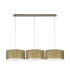 Baymont Antique Brass 3 Light E27 Linear Pendant With 40cm x 18cm Gold Leaf Shade 2m-4
