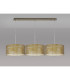 Baymont Antique Brass 3 Light E27 Linear Pendant With 40cm x 18cm Gold Leaf Shade 2m-11