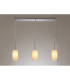 Baymont Polished Chrome 3 Light E27 Linear Pendant With 12cm x 20cm Faux Silk Shade Ivory Pearl/White Laminate-2